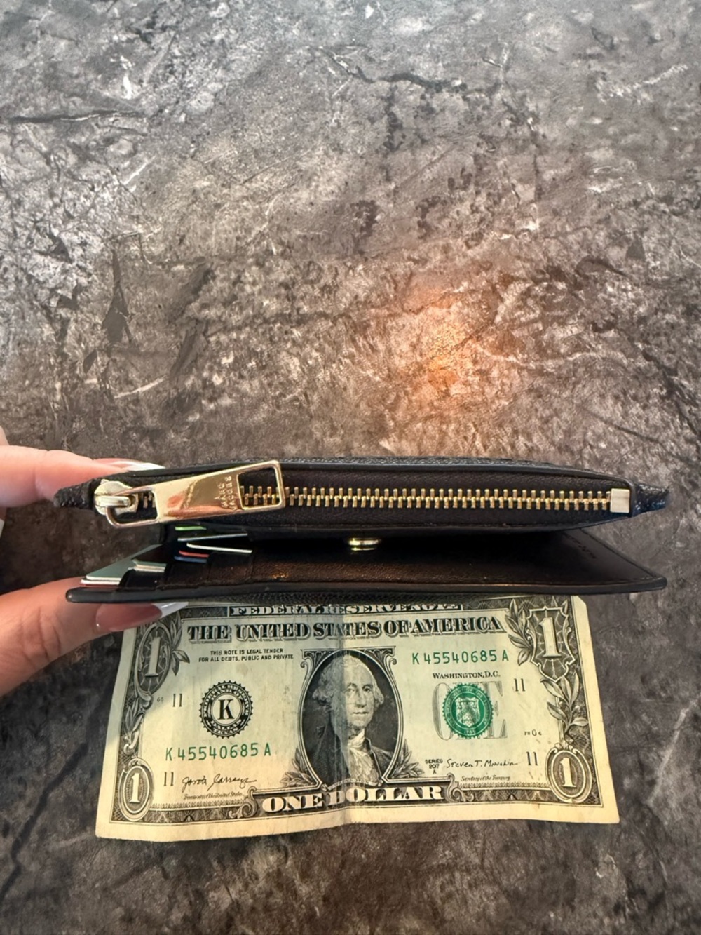 Marc Jacobs Black Textured wallet with Gold Accents. EUC! - Picture 5 of 11